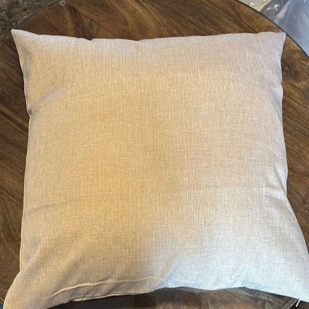 COPY - 24” beige canvas throw pillow NWOT